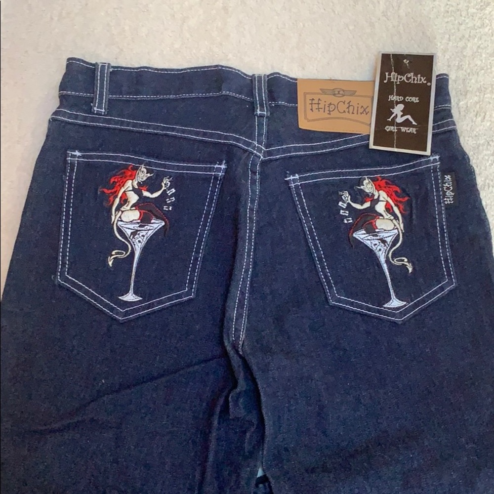 🏅HP🏅Hip Chix Embroidered Boot Cut Devil Jeans - Picture 2 of 7